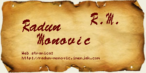 Radun Monović vizit kartica